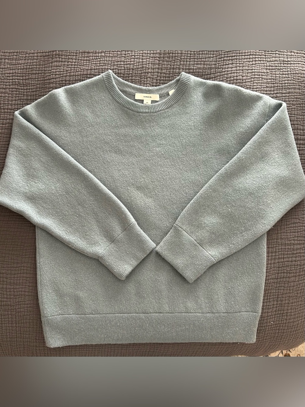 Vince Luxury Crewneck Sweater - Wool Cotton Cashmere Blend Minimalist Blue S
